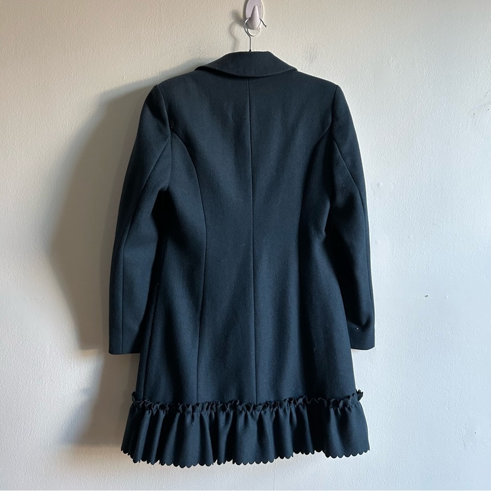 Betsey Johnson Sz 6 Wool Blend Navy Twee Bedazzled Button Coat - Picture 10 of 13